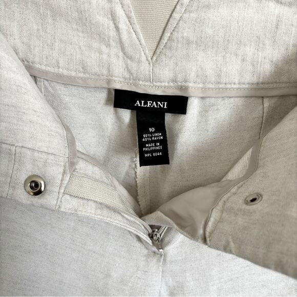 Alfani Women’s Relaxed Fit Wide Leg Resort Wear Linen Pants, Size 10 - Picture 4 of 7